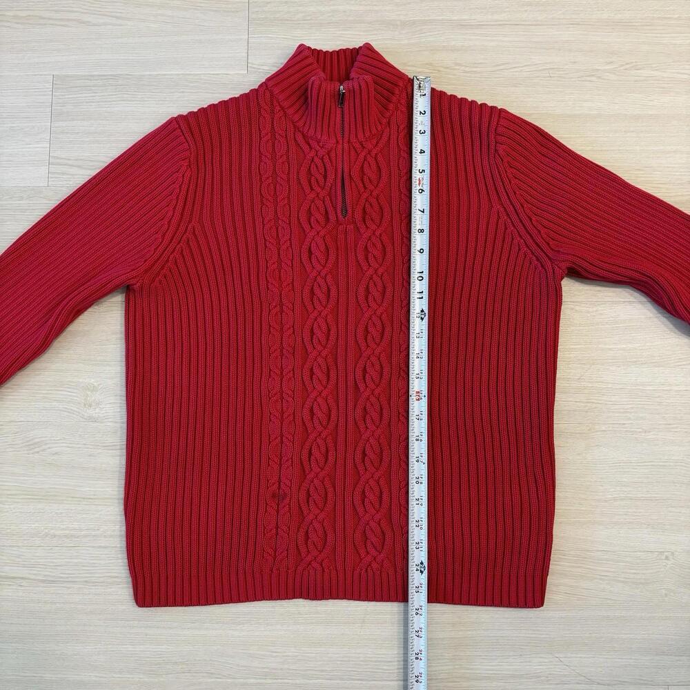 Vintage Lands End Cable Knit Sweater Holiday Cozy Old Money Nautical Size L - Picture 6 of 6